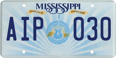 MS license plate AIP030