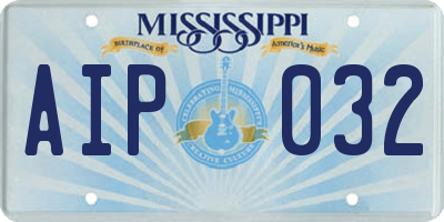 MS license plate AIP032