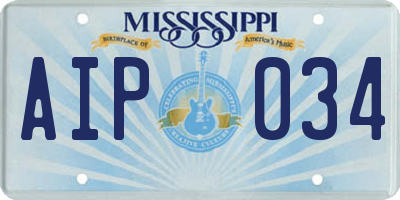 MS license plate AIP034