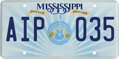 MS license plate AIP035