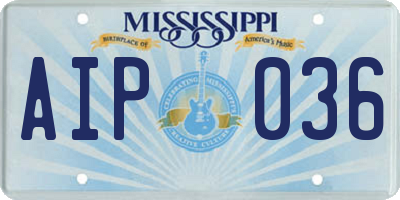 MS license plate AIP036