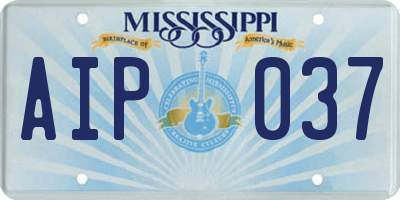 MS license plate AIP037