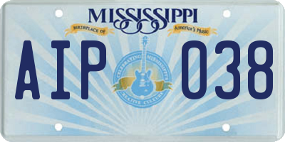 MS license plate AIP038