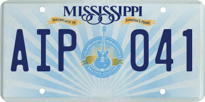 MS license plate AIP041