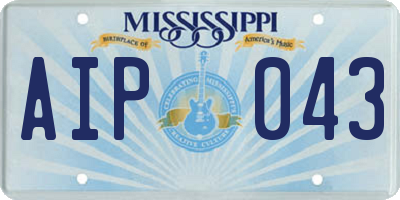 MS license plate AIP043