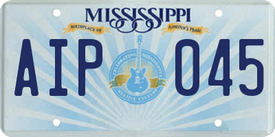 MS license plate AIP045
