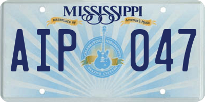 MS license plate AIP047