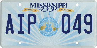 MS license plate AIP049