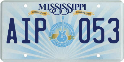 MS license plate AIP053
