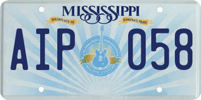 MS license plate AIP058