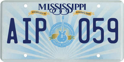 MS license plate AIP059