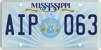 MS license plate AIP063