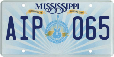 MS license plate AIP065