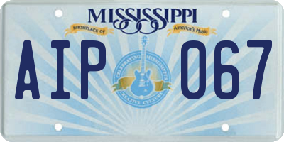 MS license plate AIP067