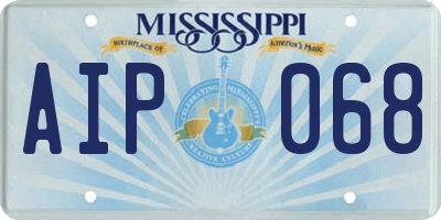 MS license plate AIP068