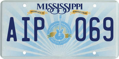 MS license plate AIP069