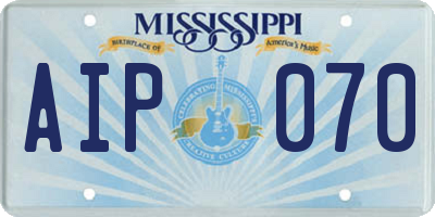 MS license plate AIP070