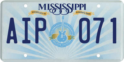 MS license plate AIP071