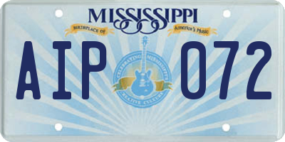 MS license plate AIP072