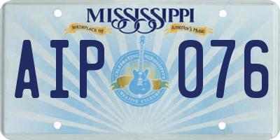 MS license plate AIP076