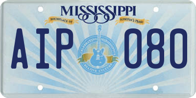 MS license plate AIP080