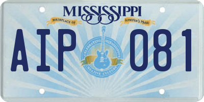 MS license plate AIP081
