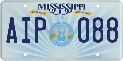 MS license plate AIP088