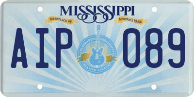 MS license plate AIP089