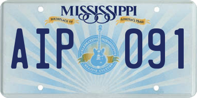 MS license plate AIP091