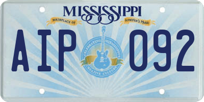 MS license plate AIP092