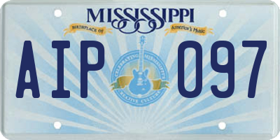 MS license plate AIP097