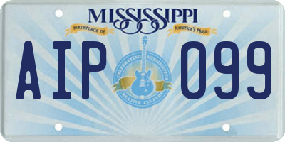 MS license plate AIP099