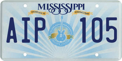 MS license plate AIP105