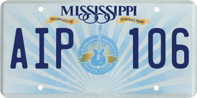 MS license plate AIP106