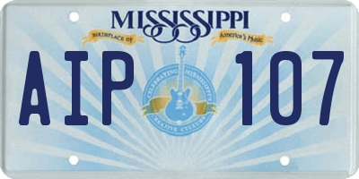 MS license plate AIP107