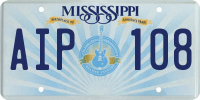 MS license plate AIP108