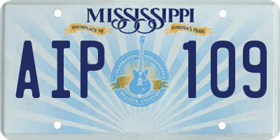 MS license plate AIP109