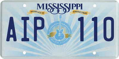 MS license plate AIP110