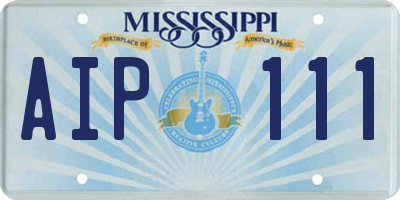 MS license plate AIP111