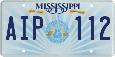 MS license plate AIP112