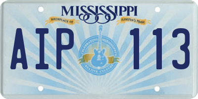 MS license plate AIP113