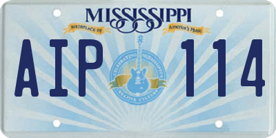 MS license plate AIP114