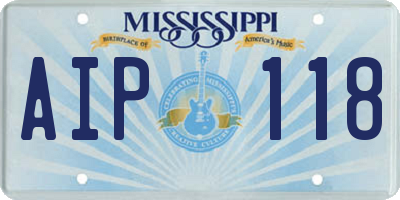 MS license plate AIP118