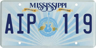 MS license plate AIP119