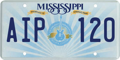 MS license plate AIP120