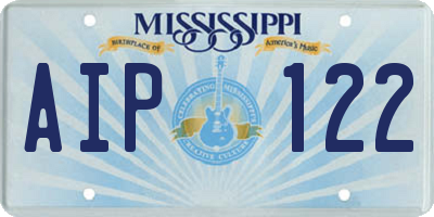 MS license plate AIP122