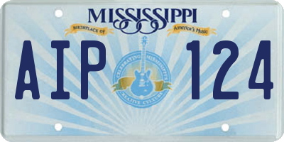 MS license plate AIP124