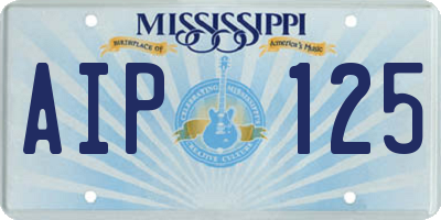 MS license plate AIP125