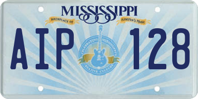 MS license plate AIP128