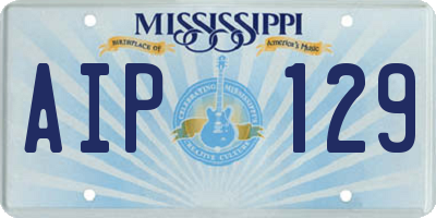 MS license plate AIP129
